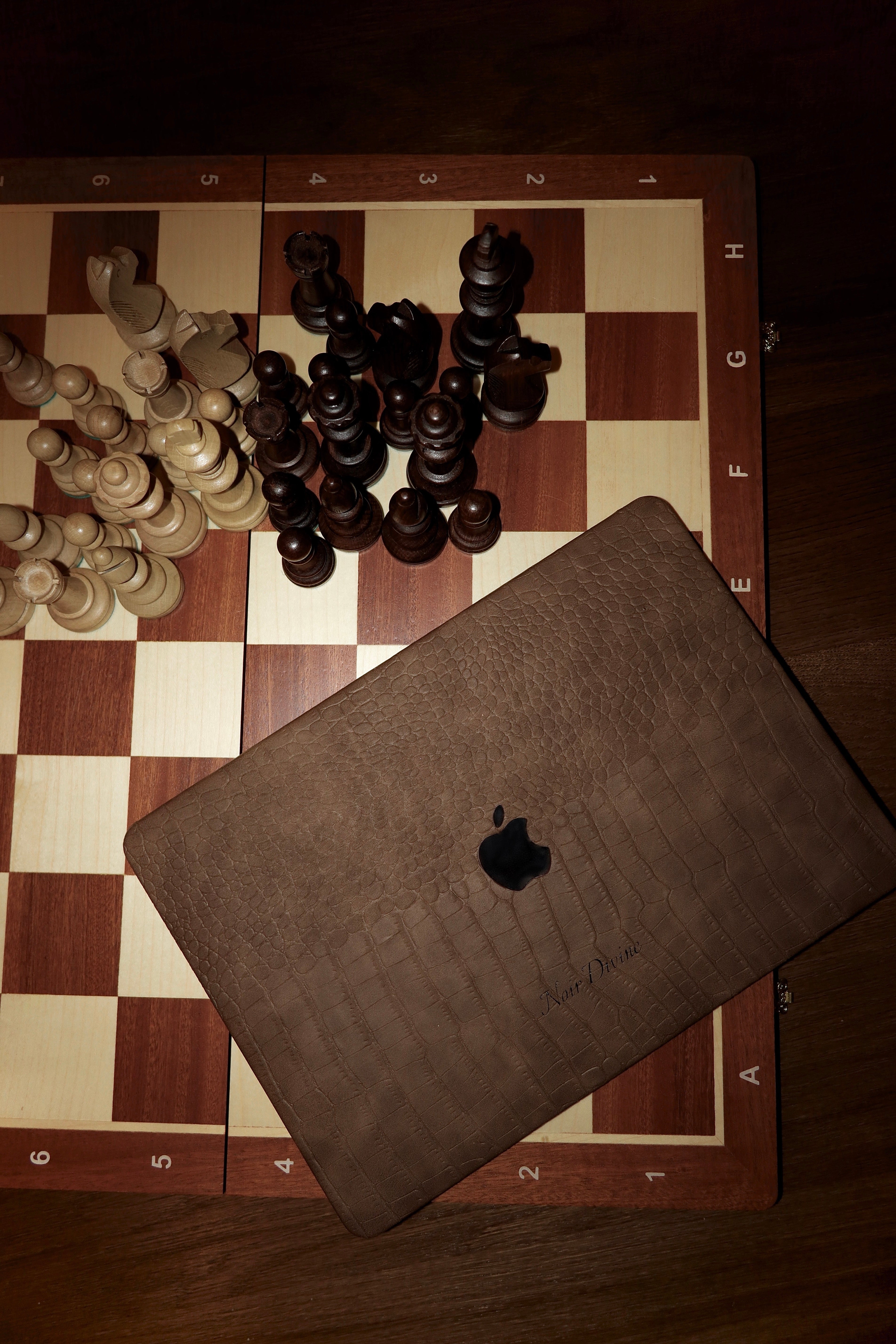 BROWN DESERT CROCO LAPTOP CASE